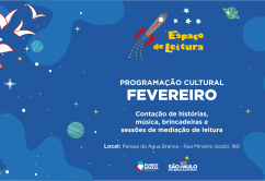 Programação Cultural no Espaço de Leitura em fevereiro